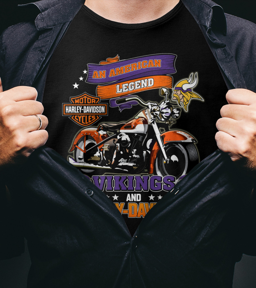 Minnesota Vikings Harley Davidson An American Legend T-Shirt
