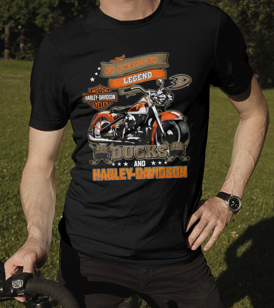 An American Legend Anaheim Ducks And Harley Davidson Nhl T-Shirt