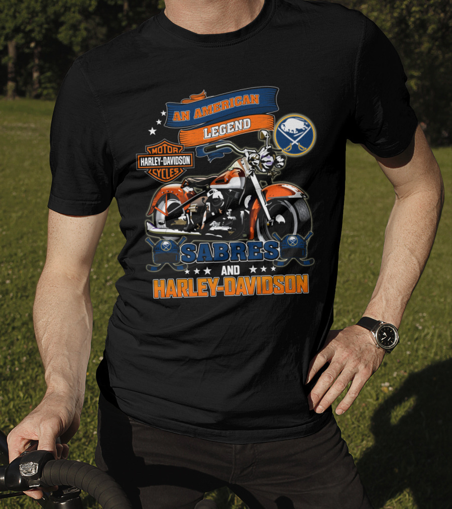 An American Legend Sabres And Harley Davidson T-Shirt