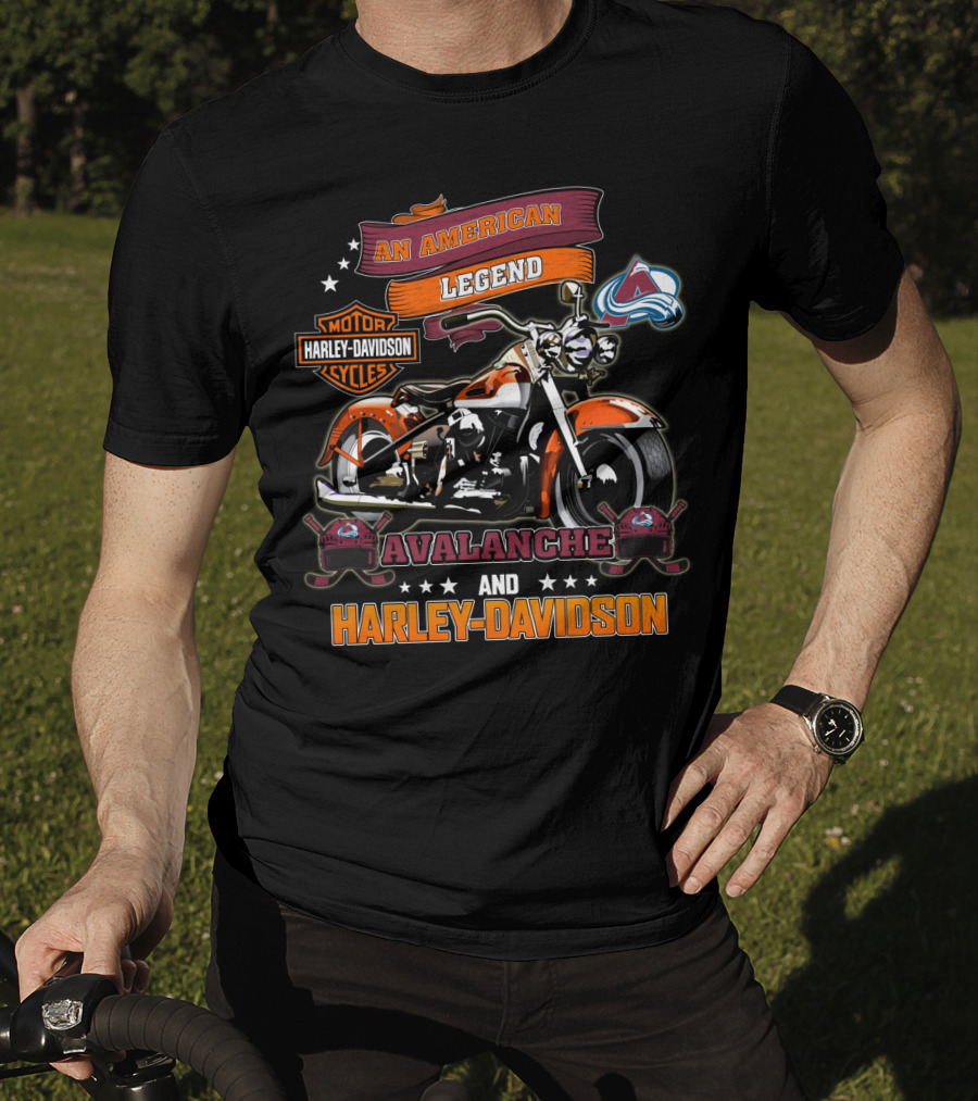 Colorado Avalanche An American Legend Harley Davidson Motor Cycles T-Shirt