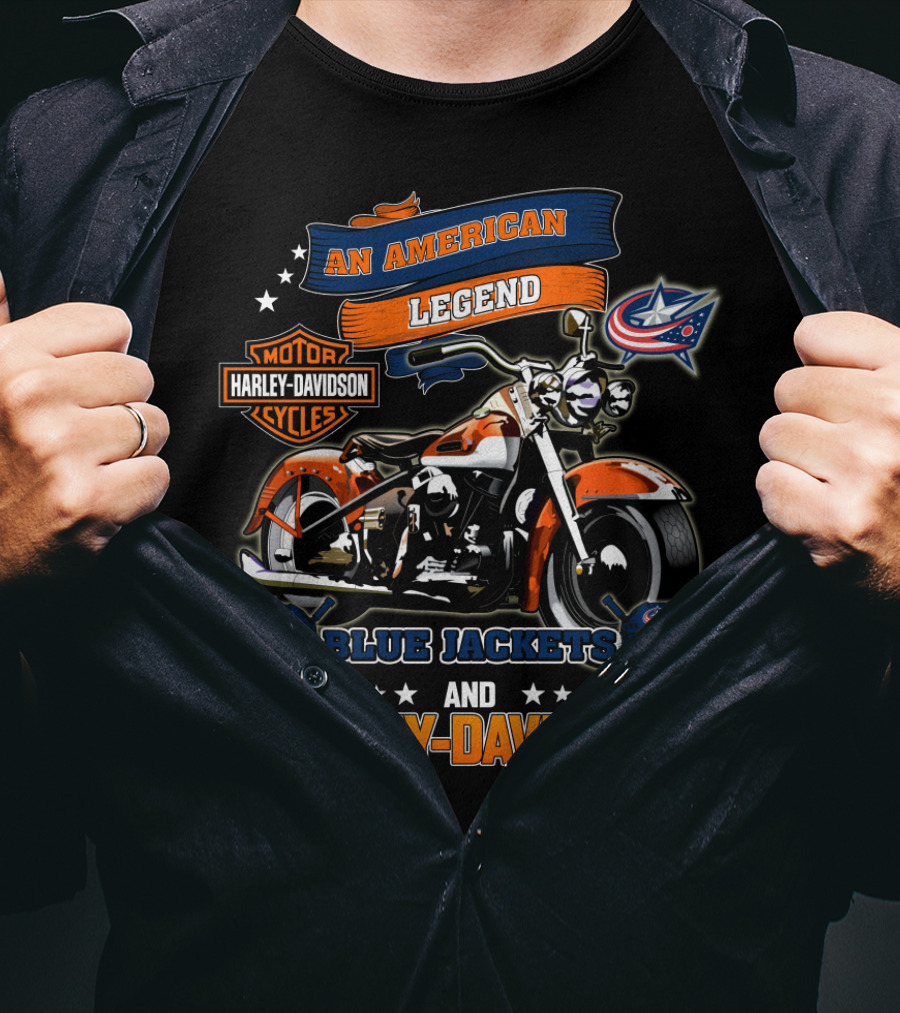 Columbus Blue Jackets An American Legend Harley Davidson Nhl T-Shirt