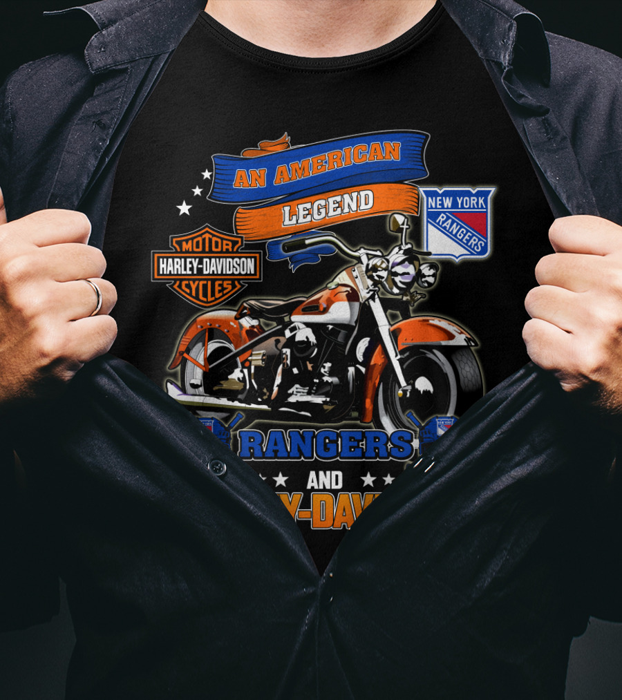 An American Legend New York Rangers Harley Davidson Cycles T-Shirt