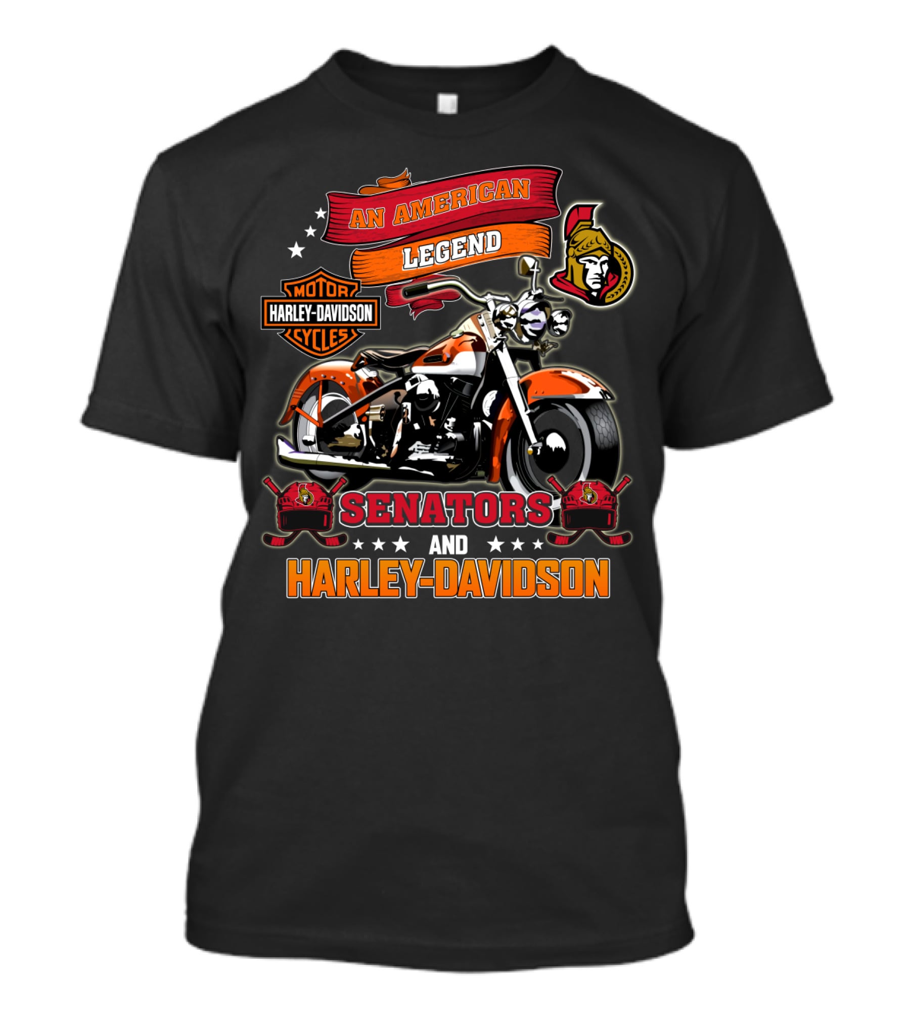An American Legend Senators Harley Davidson Ottawa Nhl T-Shirt