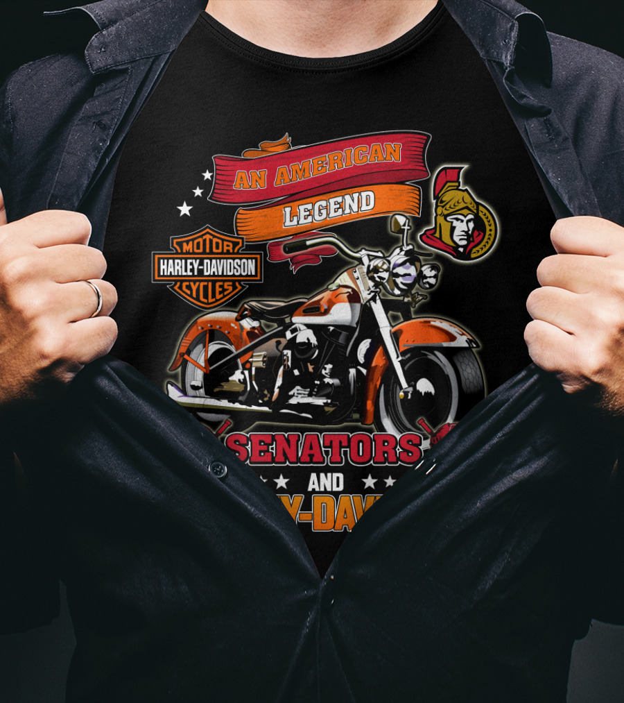An American Legend Senators Harley Davidson Ottawa Nhl T-Shirt