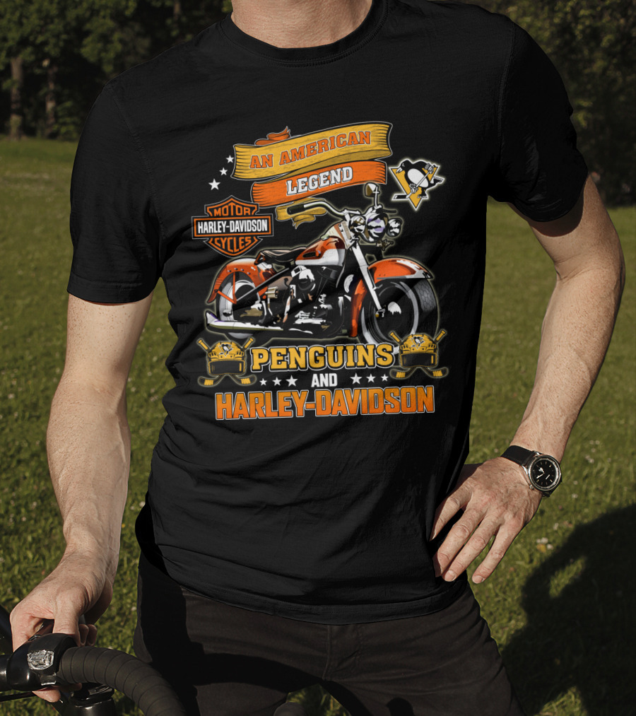 Pittsburgh Penguins An American Legend Harley Davidson Nhl T-Shirt