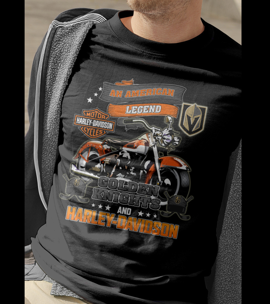 An American Legend Golden Knights And Harley Davidson Motor Cycles T-Shirt