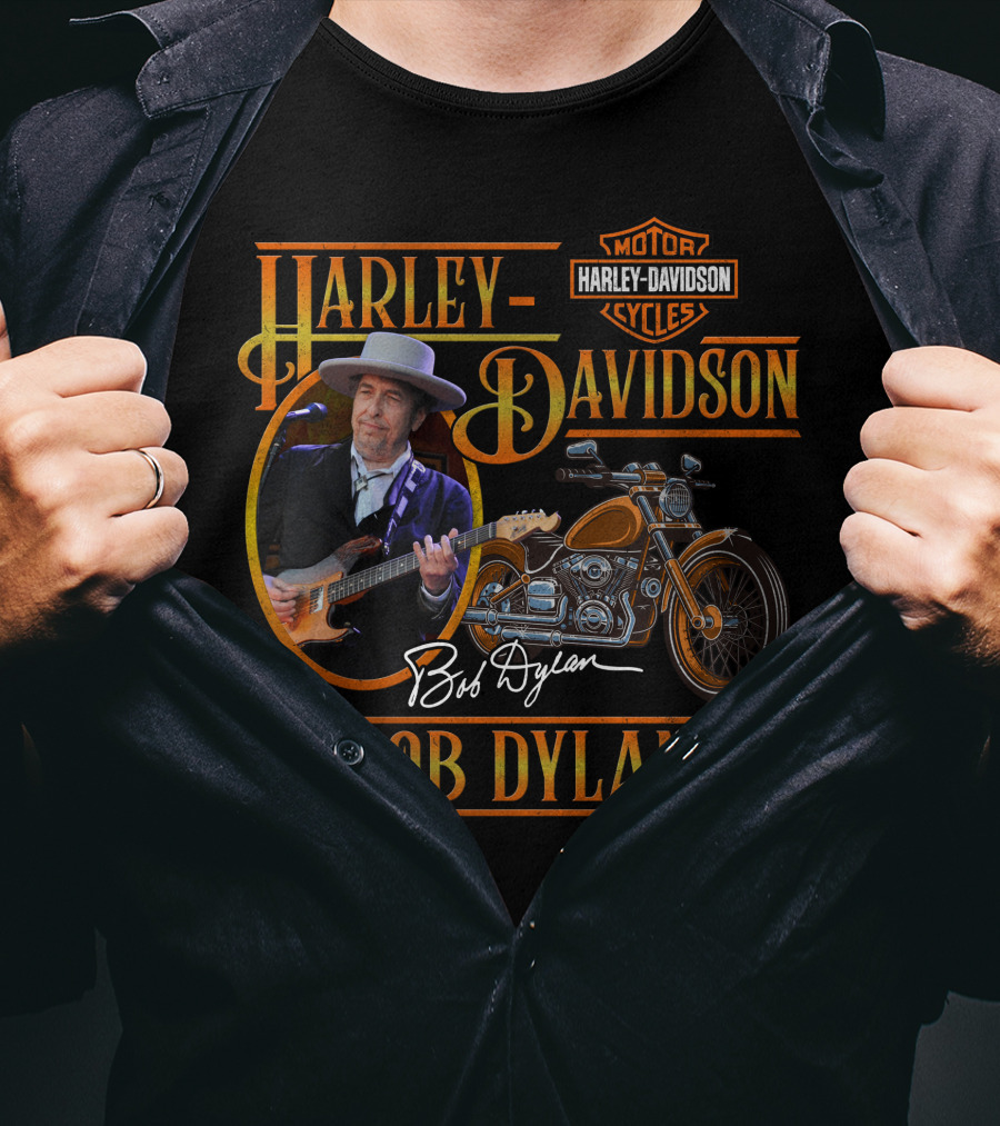 Harley Davidson Bob Dylan Motorcycles Music Legend T-Shirt