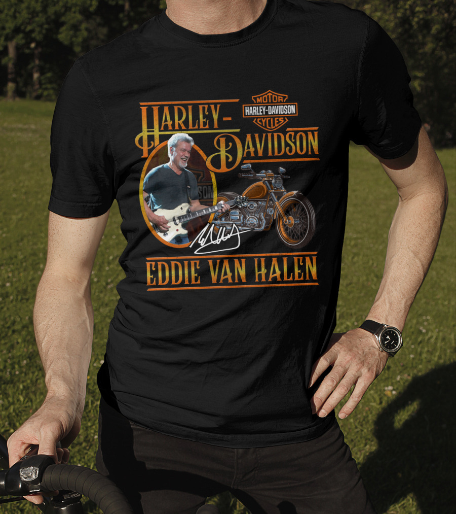 Harley Davidson Eddie Van Halen Motor Cycles Iconic Collaboration T-Shirt