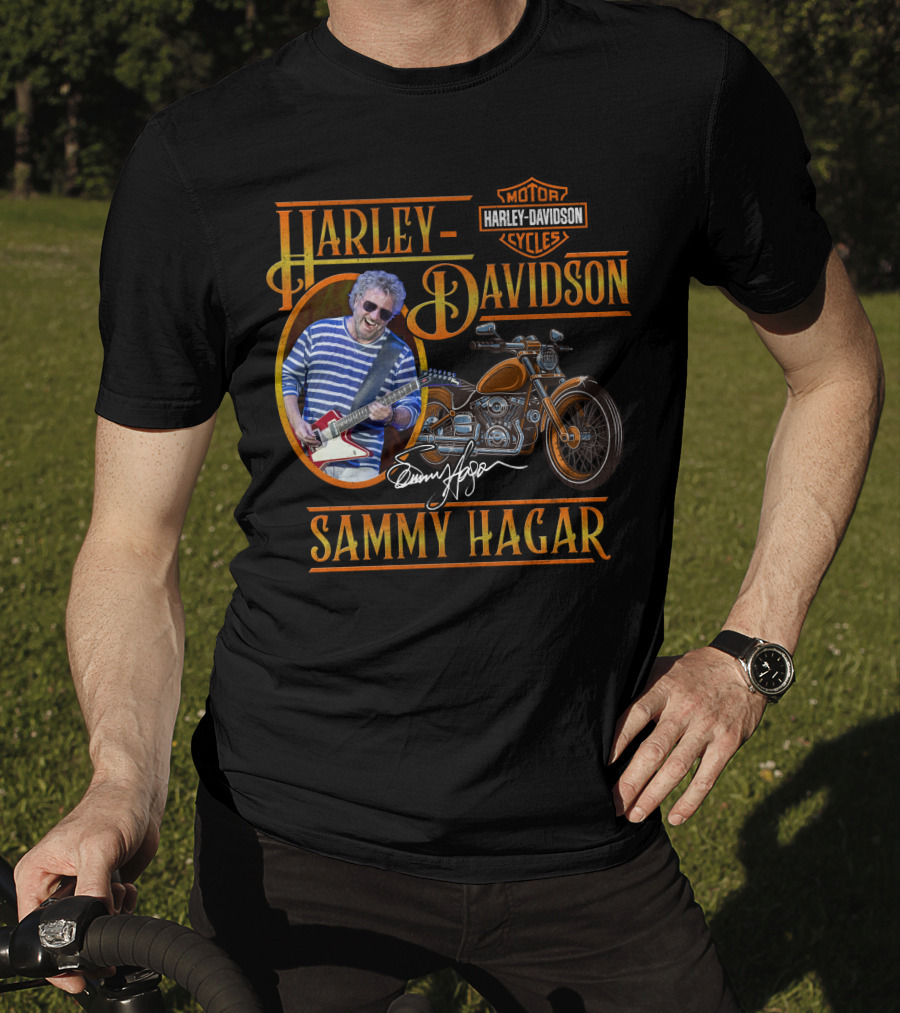 Harley Davidson Sammy Hagar Motor Cycles Signature Guitar Motorcycle T-Shirt