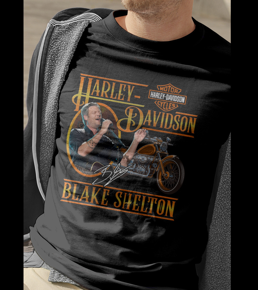 Harley Davidson Blake Shelton Motorcycle Music Collaboration T-Shirt