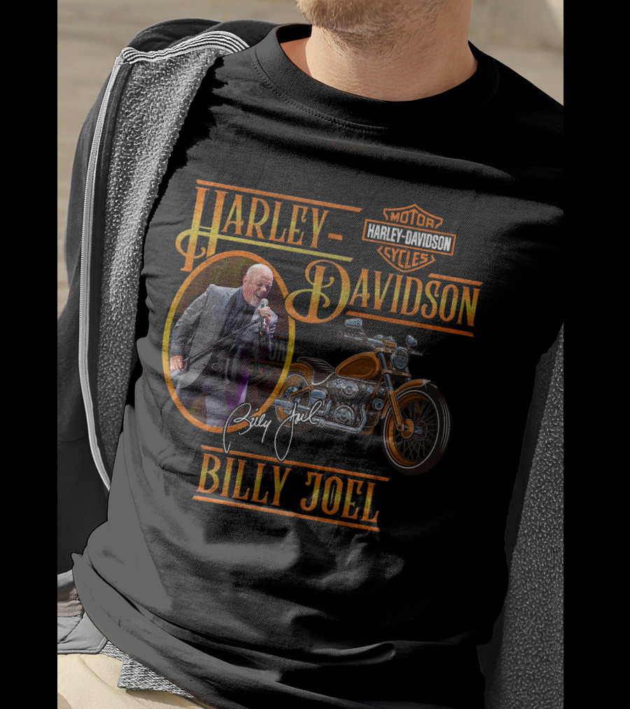 Harley Davidson Motorcycles Billy Joel Signature T-Shirt