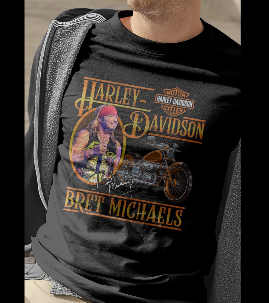 Harley Davidson Motor Cycles Bret Michaels T-Shirt