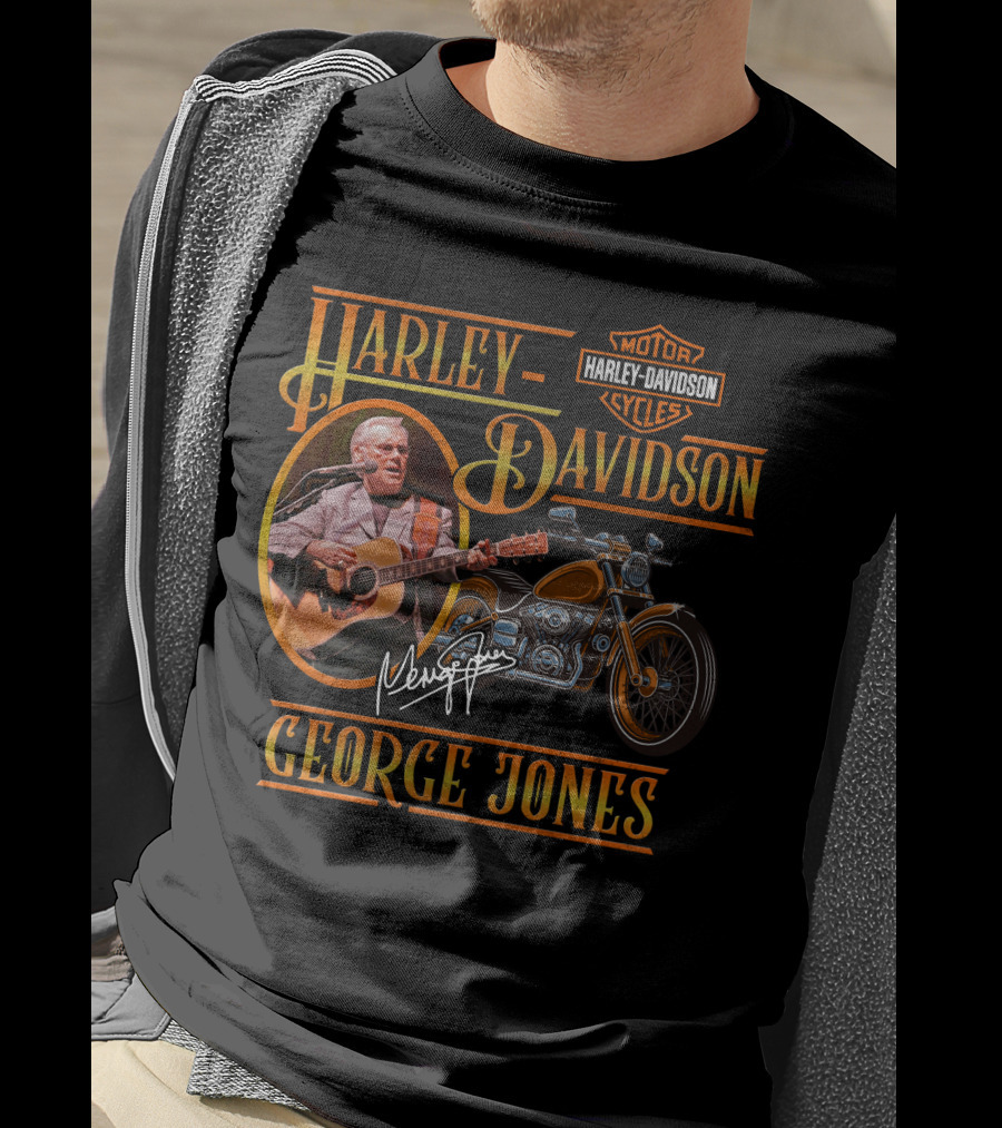Harley Davidson George Jones Motorcycle Music T-Shirt