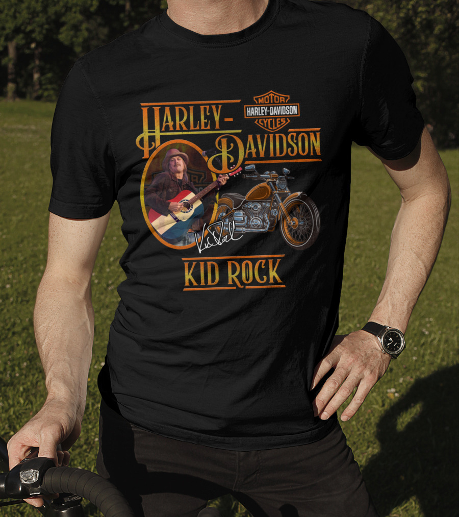 Harley Davidson Motor Cycles Kid Rock Guitar Signature T-Shirt