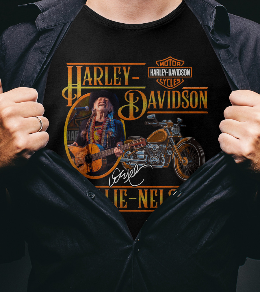 Harley Davidson Willie Nelson Motor Cycles T-Shirt