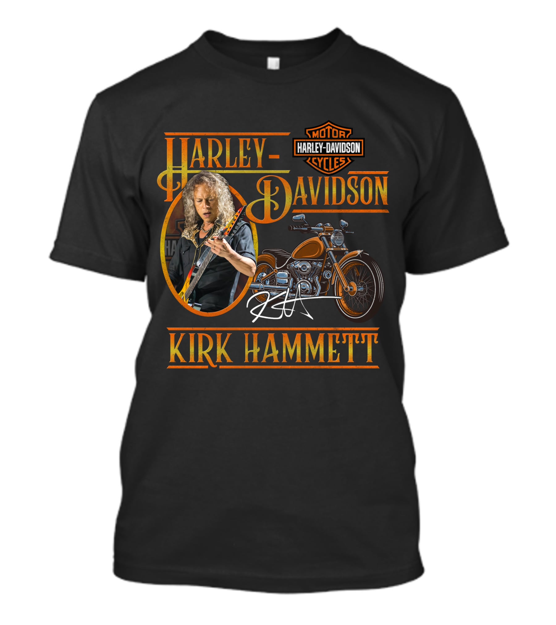 Harley Davidson Kirk Hammett Motorcycles Classic Signature Edition T-Shirt