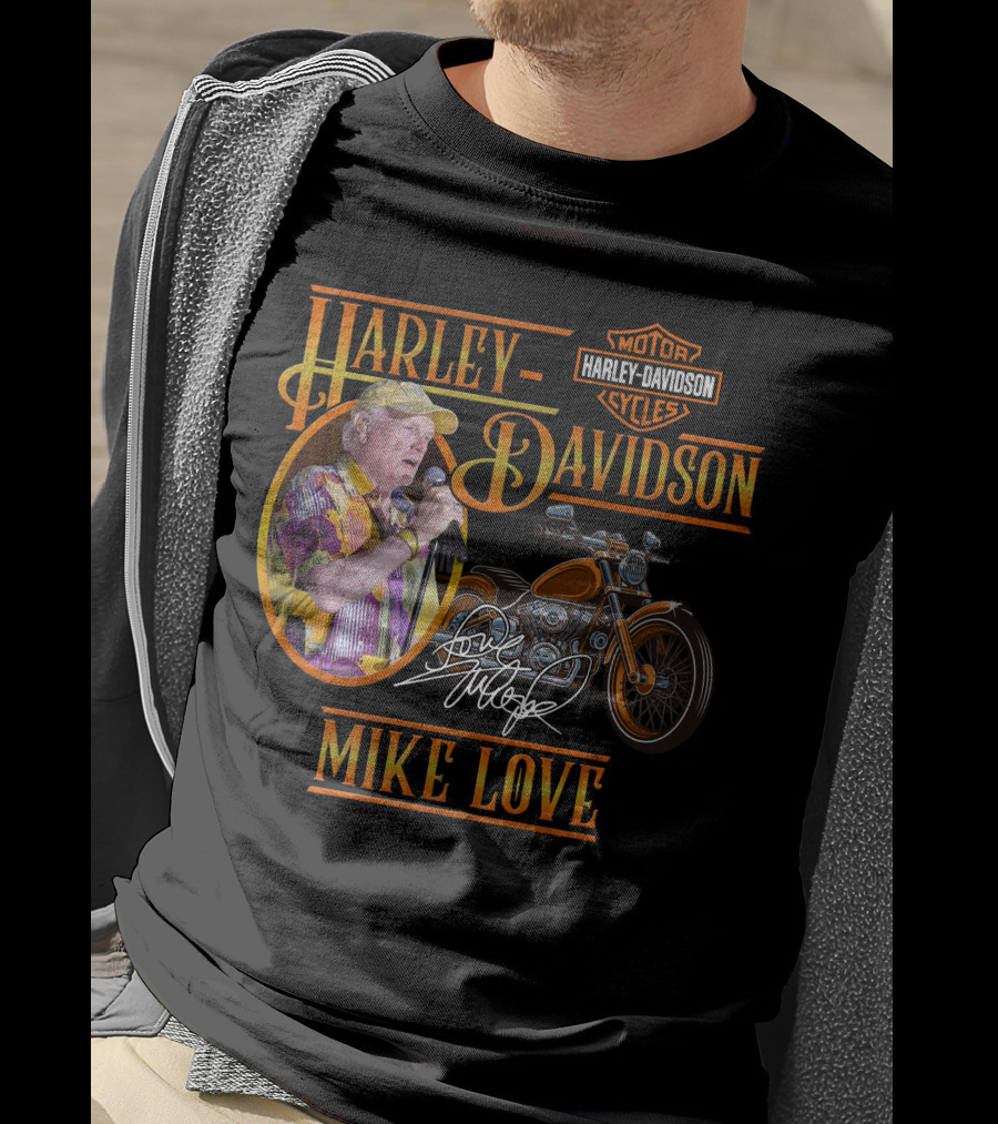 Harley Davidson Motor Cycles Mike Love Signature T-Shirt