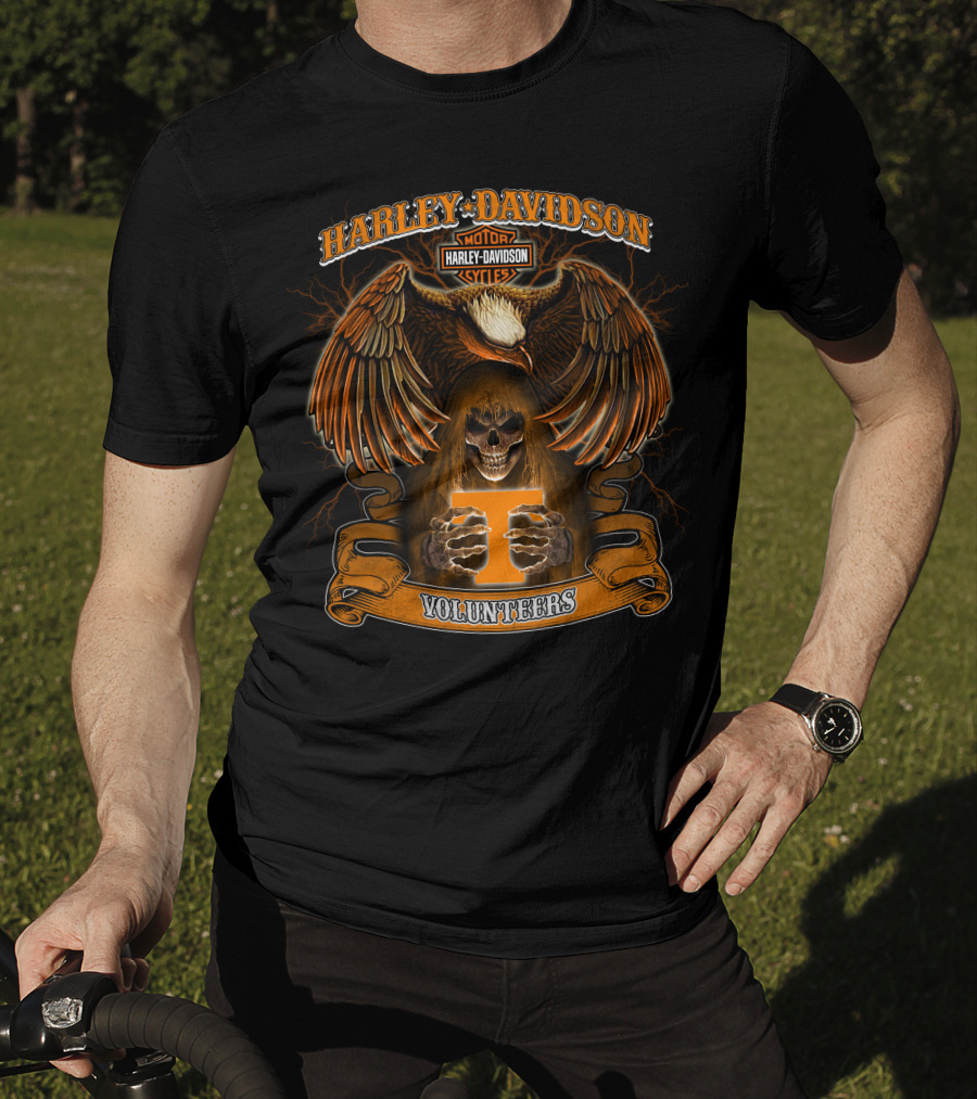 Harley Davidson Volunteers Motorcycles Eagle Skull T Symbol T-Shirt