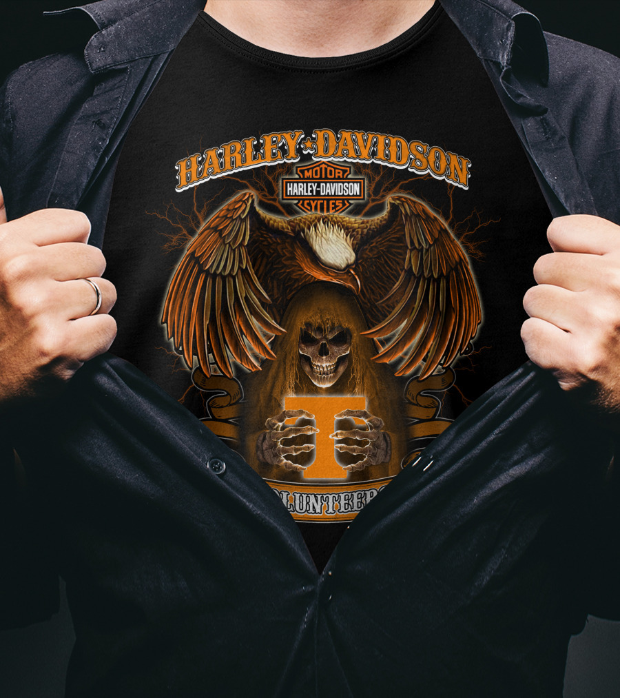 Harley Davidson Volunteers Motorcycles Eagle Skull T Symbol T-Shirt