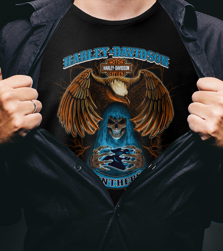 Harley Davidson Motorcycles Panthers Nfl T-Shirt