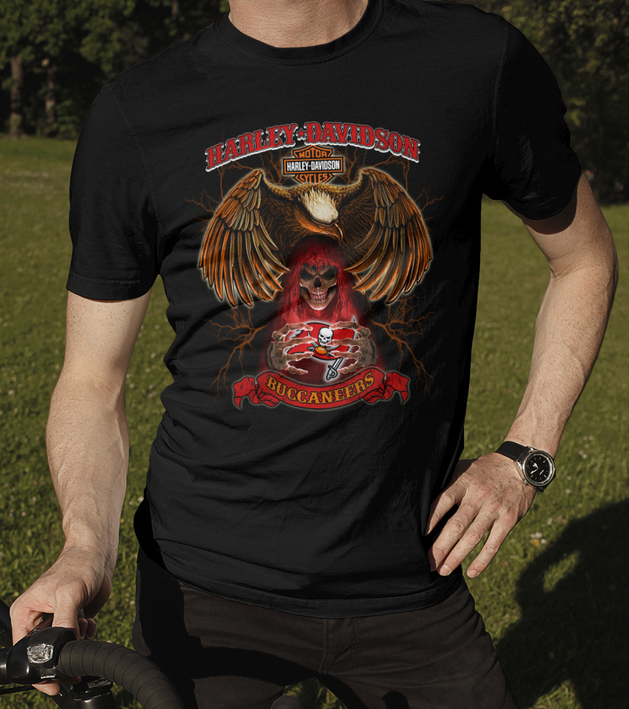 Harley Davidson Buccaneers Motorcycles Tampa Bay Nfl T-Shirt