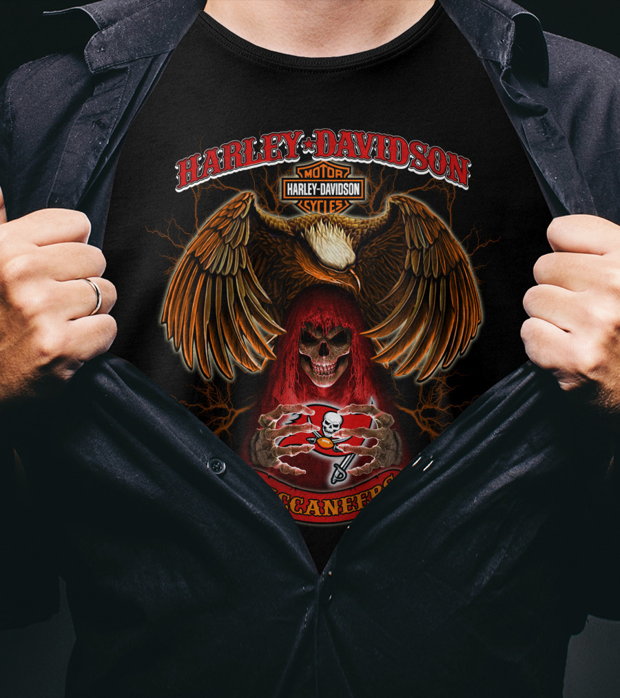 Harley Davidson Buccaneers Motorcycles Tampa Bay Nfl T-Shirt
