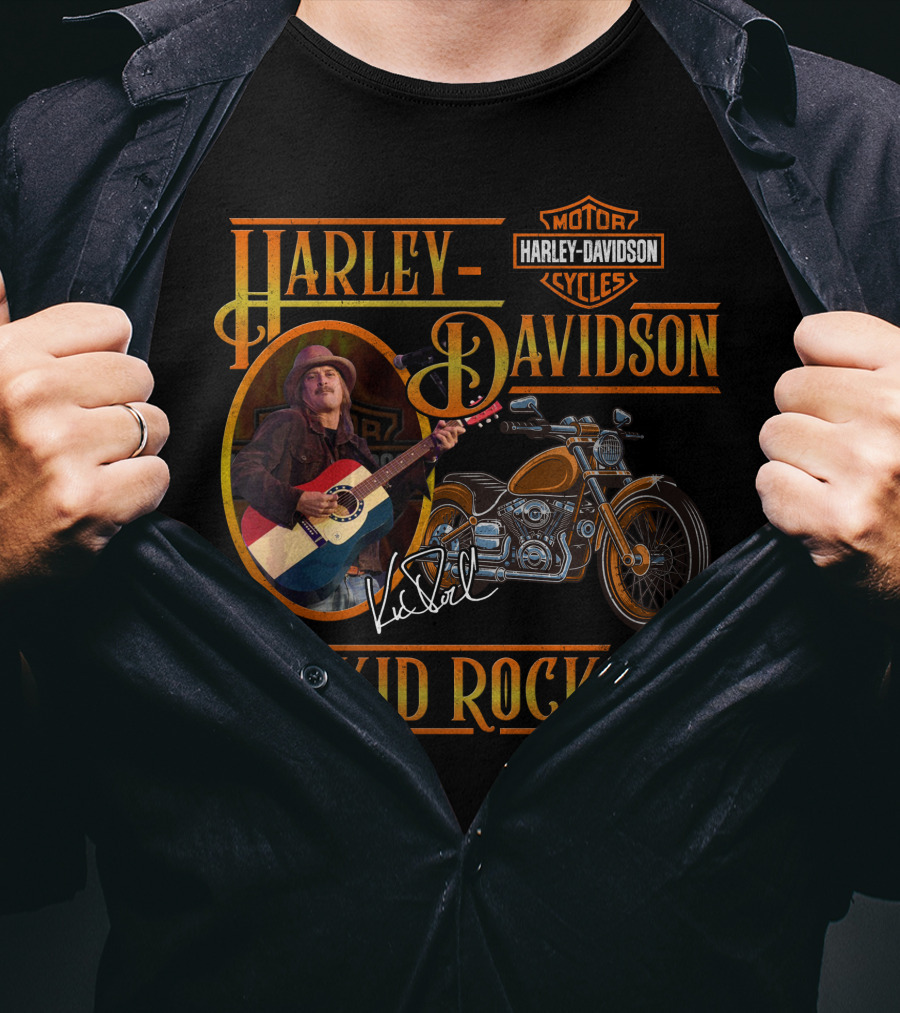 Harley Davidson Kid Rock Motorcycle Guitar T-Shirt