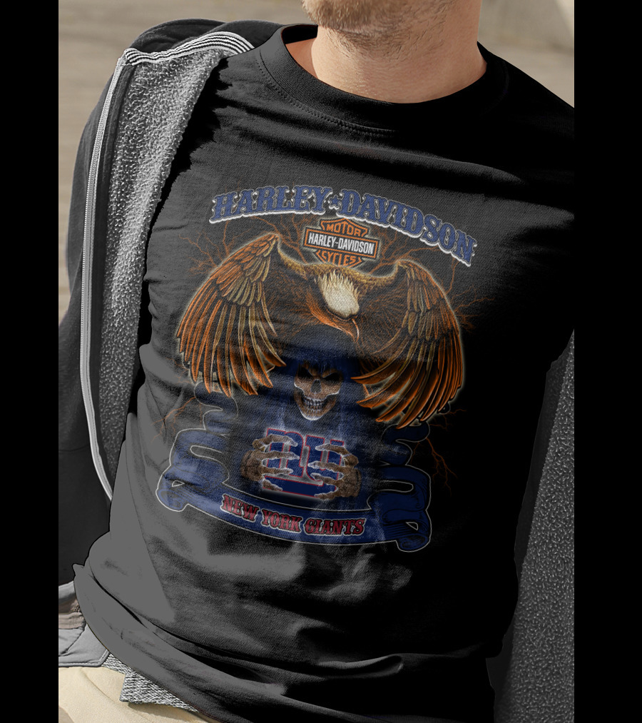 Harley Davidson Motor New York Giants Nfl T-Shirt