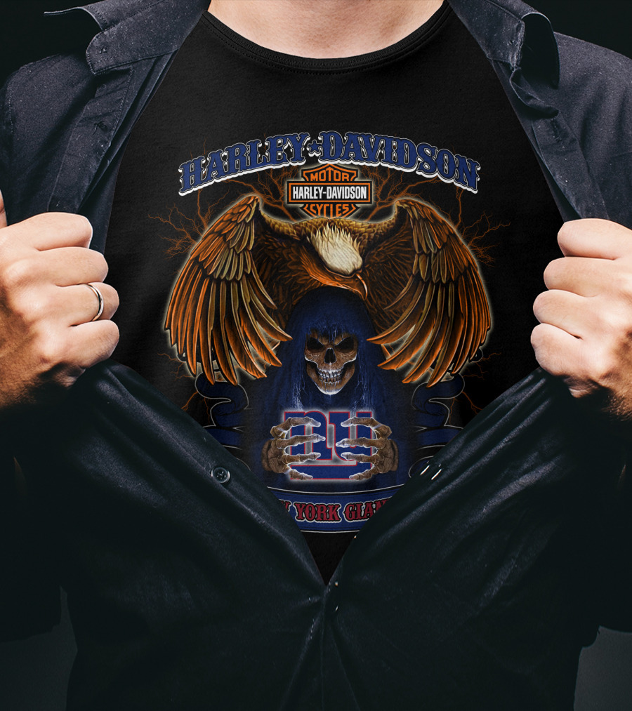 Harley Davidson Motor New York Giants Nfl T-Shirt