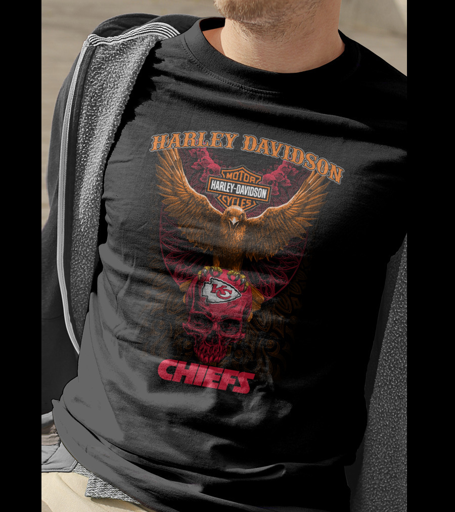Harley Davidson Motor Cycles Kansas City Chiefs Nfl T-Shirt