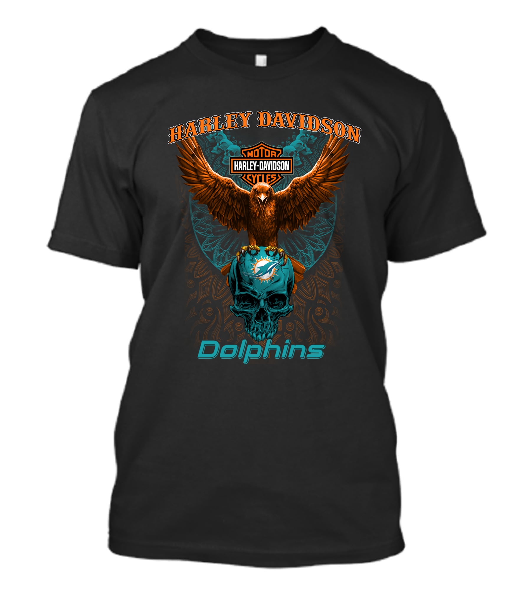 Harley Davidson Motor Cycles Miami Dolphins T-Shirt