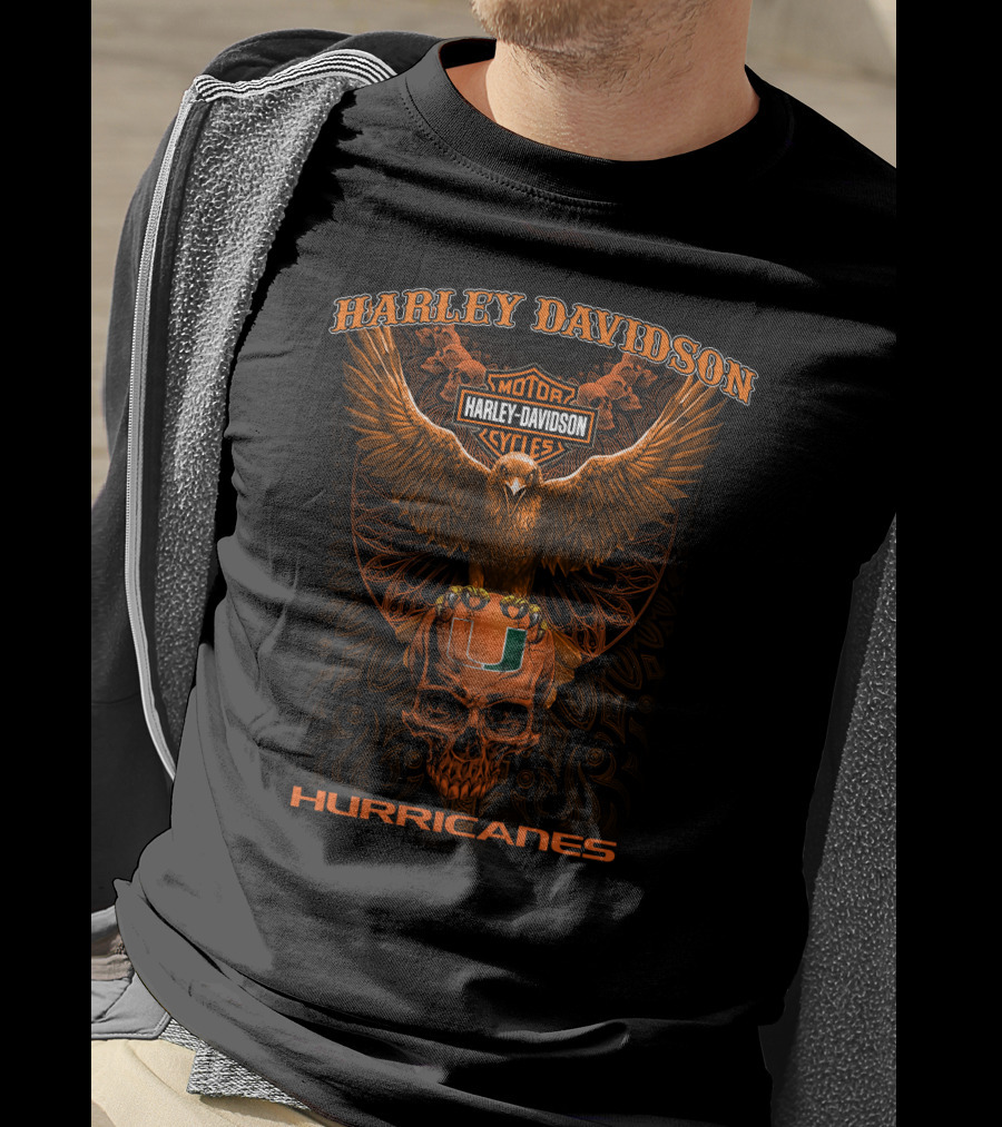 Harley Davidson Motorcycles Miami Hurricanes T-Shirt