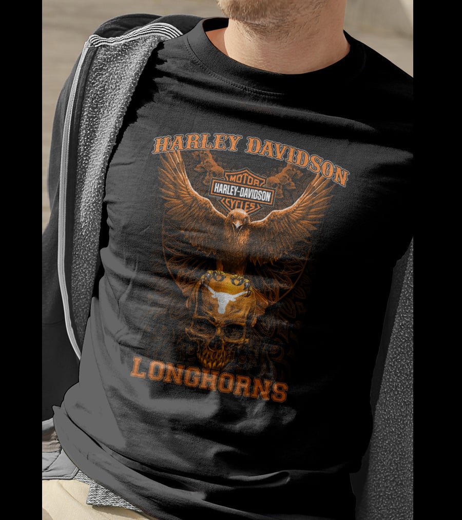 Harley Davidson Texas Longhorns Motorcycles T-Shirt