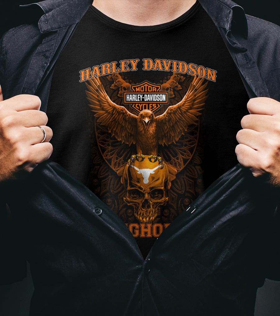 Harley Davidson Texas Longhorns Motorcycles T-Shirt
