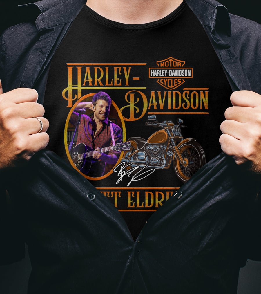Brett Eldredge Harley Davidson Motor Cycles T-Shirt