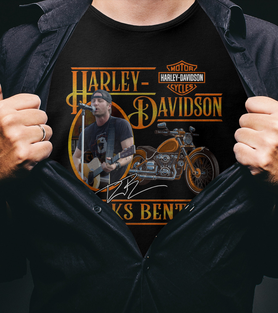 Harley Davidson Motor Cycles Dierks Bentley Signature And Motorcycle T-Shirt