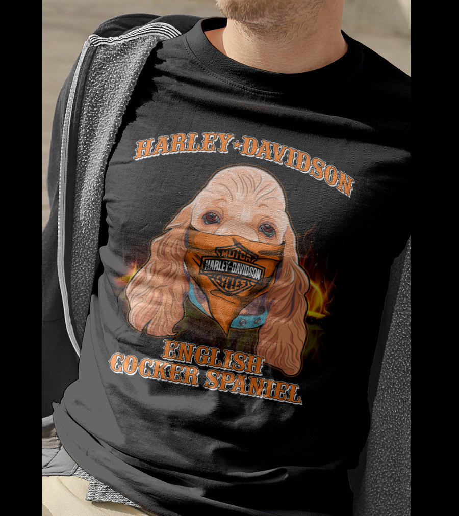 Harley Davidson English Cocker Spaniel Motorcycles T-Shirt