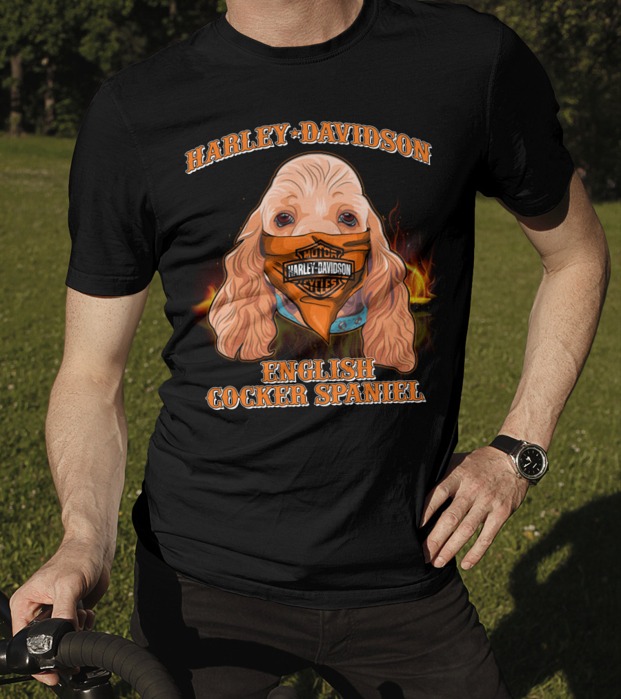 Harley Davidson English Cocker Spaniel Motorcycles T-Shirt