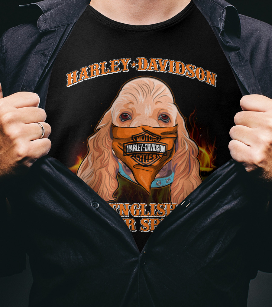 Harley Davidson English Cocker Spaniel Motorcycles T-Shirt