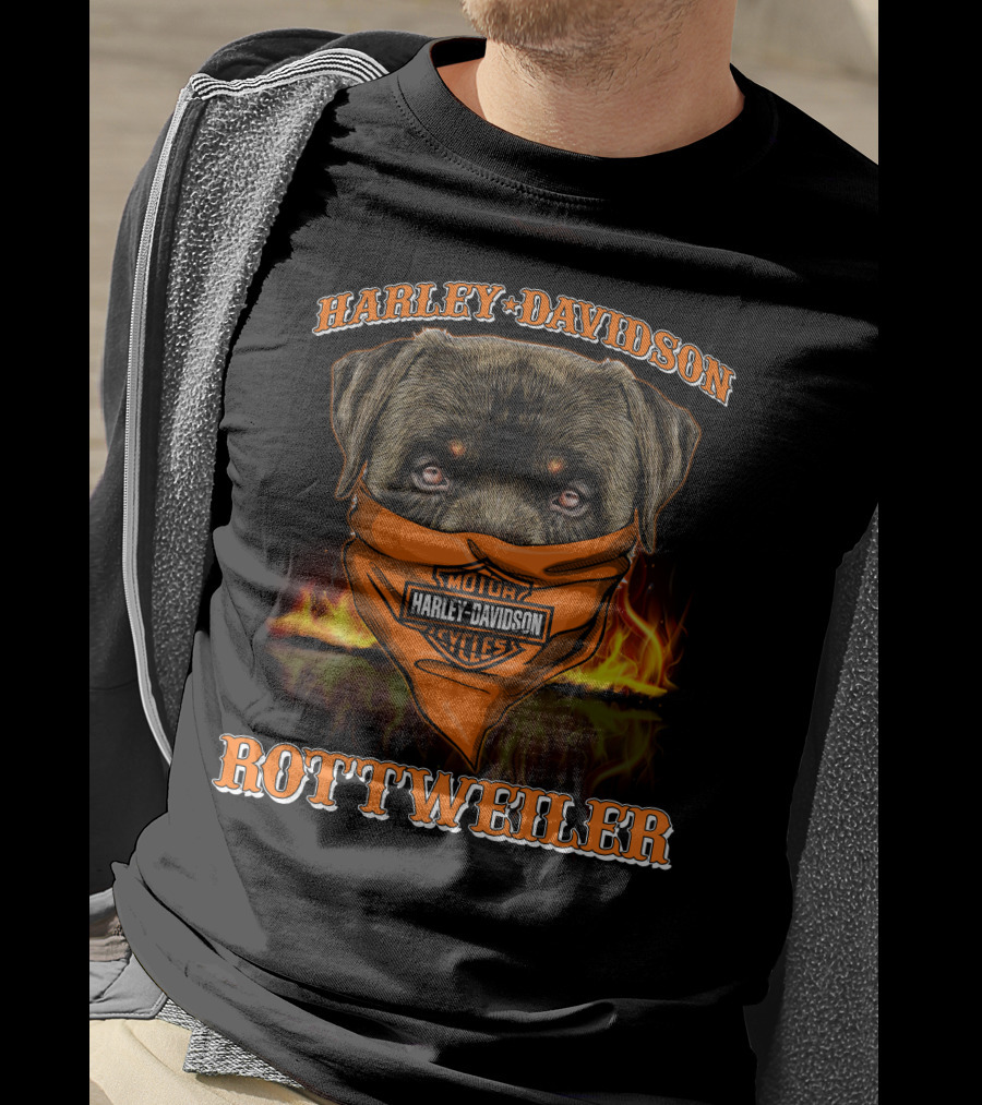 Harley Davidson Motor Cycles Rottweiler T-Shirt
