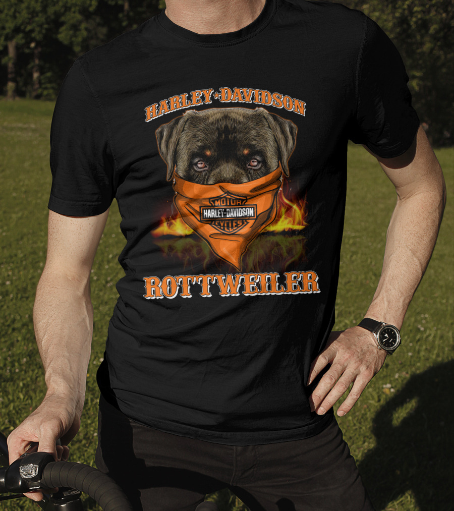 Harley Davidson Motor Cycles Rottweiler T-Shirt