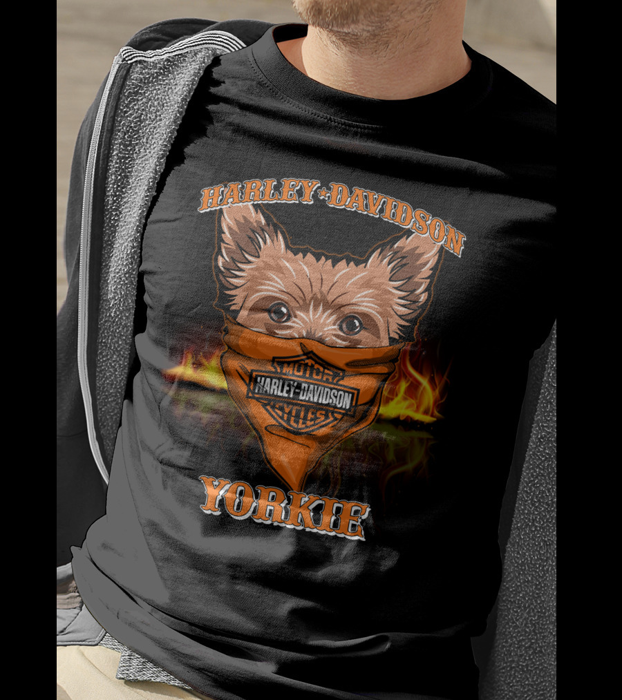 Harley Davidson Yorkie Motorcycles T-Shirt