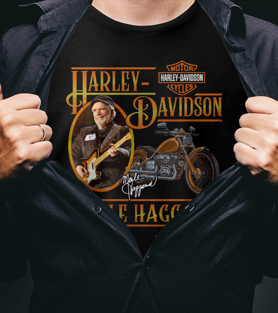 Harley Davidson Motor Cycles Merle Haggard T-Shirt