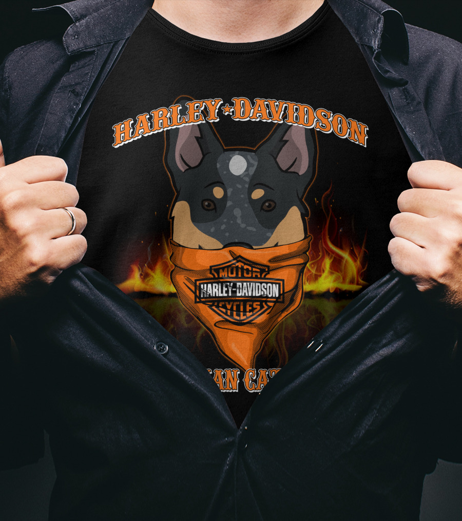 Harley Davidson Motorcycles Australian Cattle Dog T-Shirt