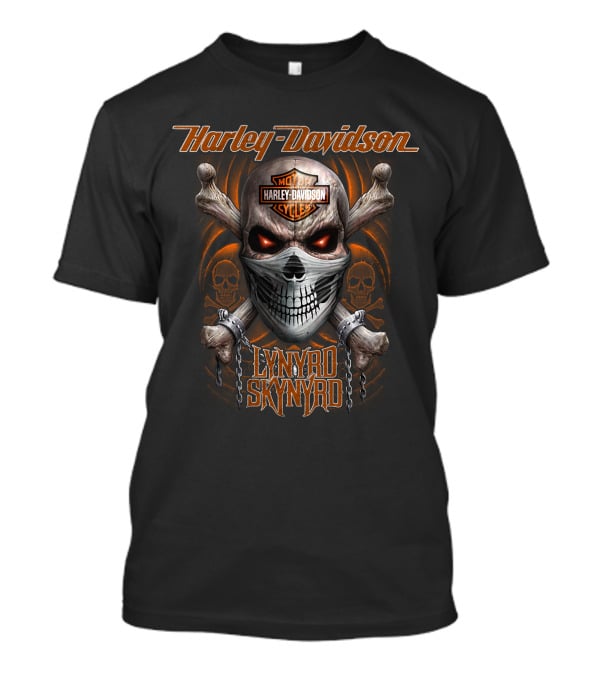 Harley Davidson Motor Cycles Lynyrd Skynyrd Skull T-Shirt