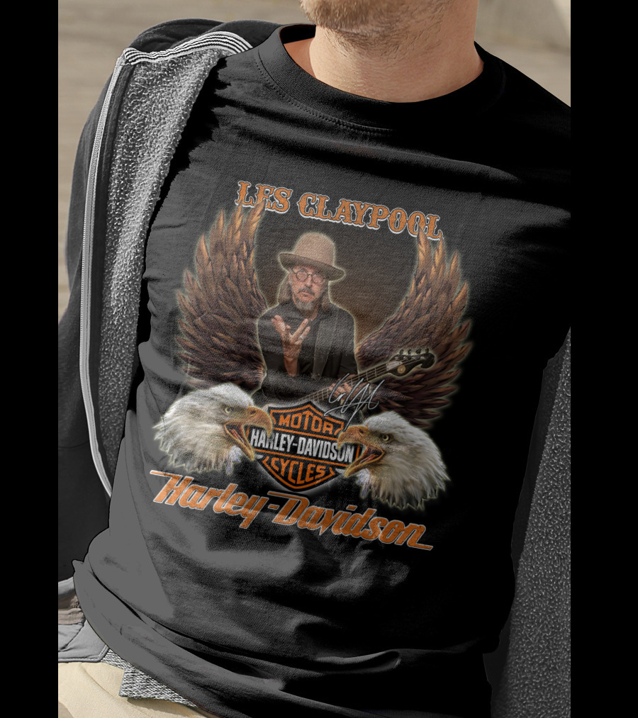 Les Claypool Harley Davidson Motorcycles Eagles T-Shirt