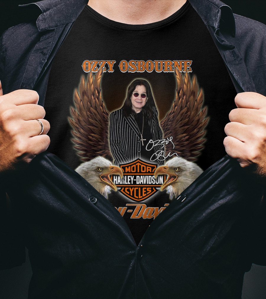 Ozzy Osbourne Harley Davidson Motor Cycles T-Shirt