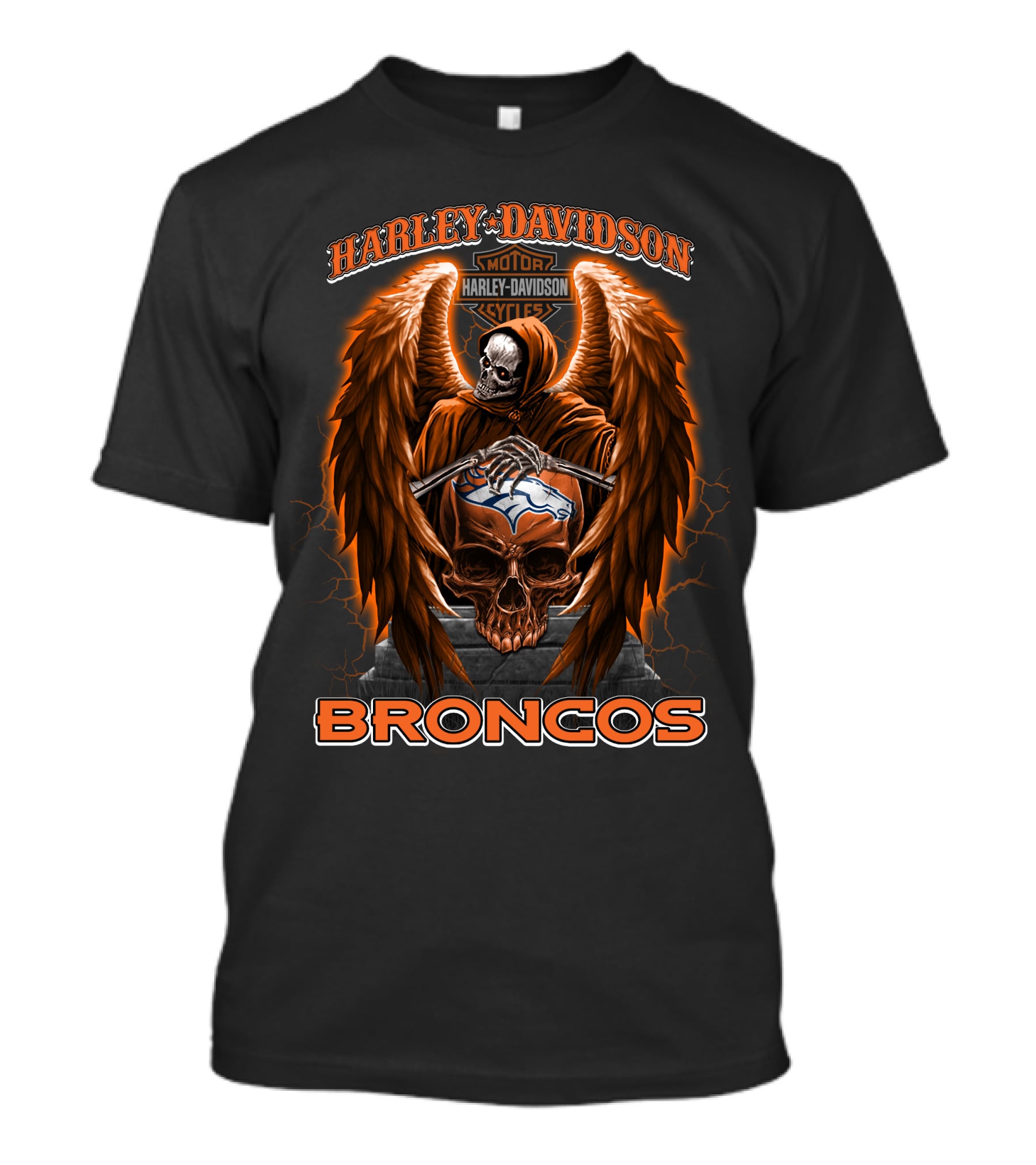 Harley Davidson Motorcycles Broncos Denver Nfl T-Shirt
