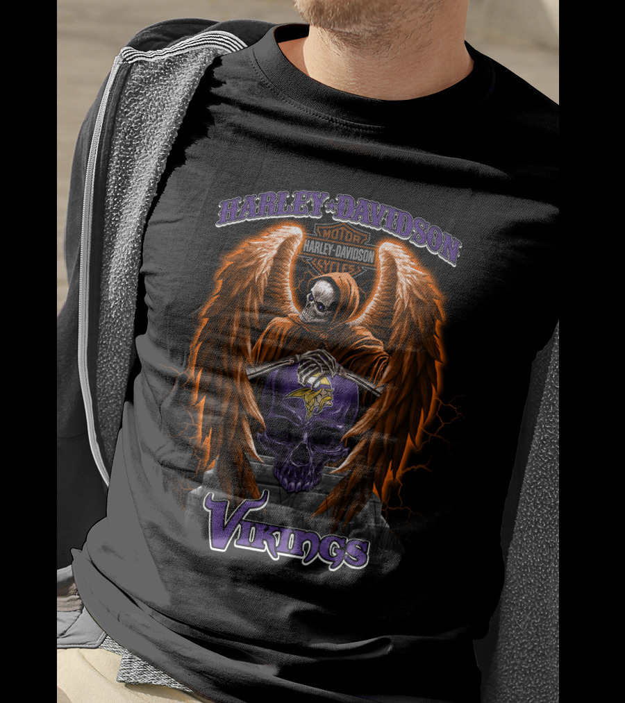 Harley Davidson Motorcycles Minnesota Vikings T-Shirt