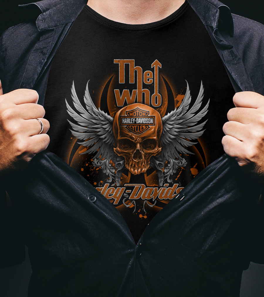 The Who Harley Davidson Skull Wings Motor Cycles T-Shirt